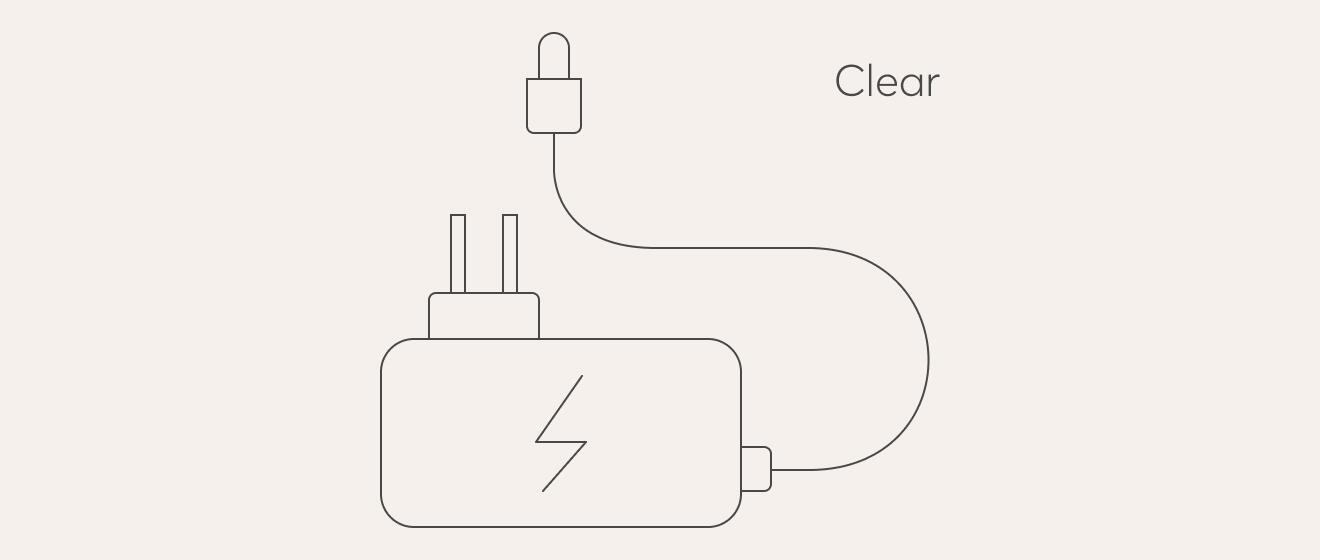 Clear mains power adaptor photo